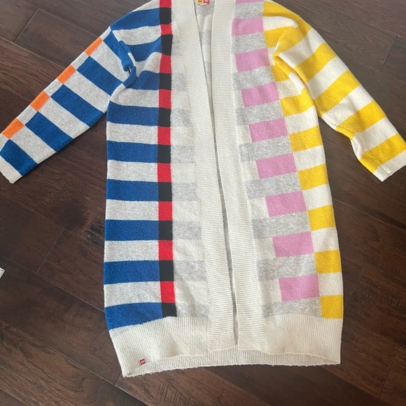 Lego Women's Color Block open front long, Cardigan sweater. - Picture 2 of 6